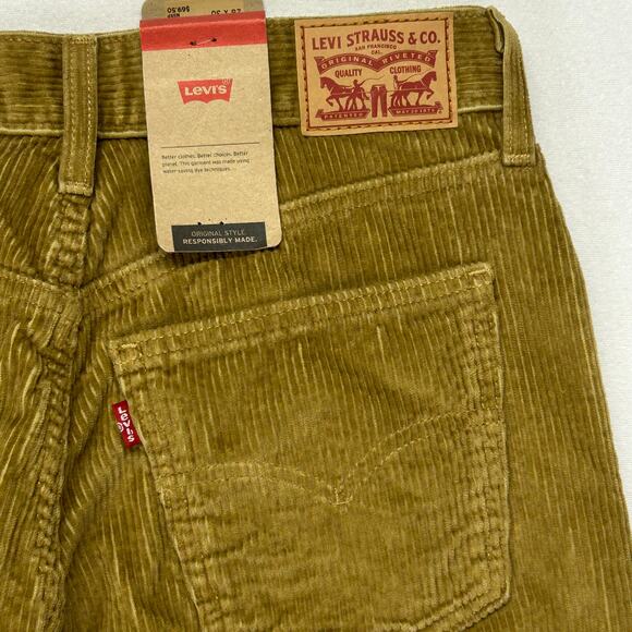 Levis Pants Womens 30x29 Brown Corduroy Stretch Preppy Casual NWT IRREGULAR 5222 - Picture 4 of 13